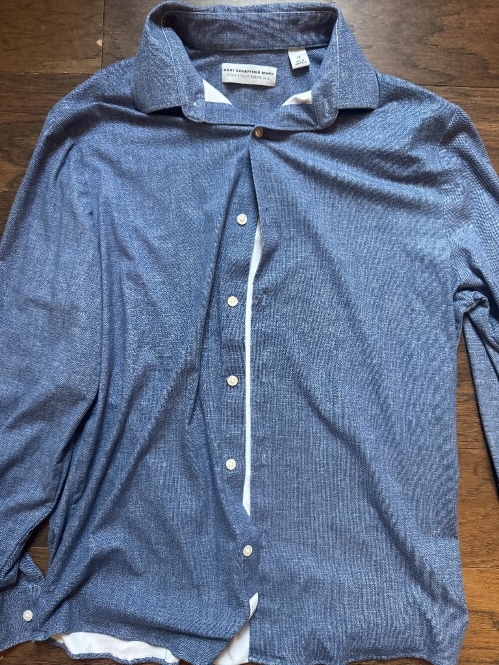 Hart Schaffner Marx Medium Blue Button Down Top